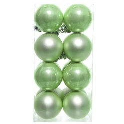 KAEMINGK Lot de 16 boules de Noël (D40 mm) Aravis Vert thé matcha Vert matcha Sale