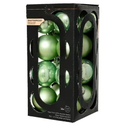 KAEMINGK Lot de 16 boules de Noël (D40 mm) Aravis Vert thé matcha Vert matcha Sale