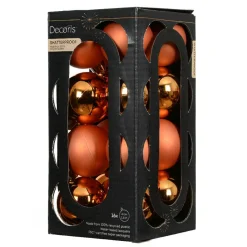 KAEMINGK Lot de 16 boules de Noël (D40 mm) Aravis Orange Online