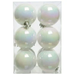 KAEMINGK Lot de 12 boules de Noël (D60 mm) Aravis Blanc irisé Online