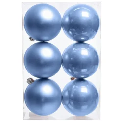 KAEMINGK Lot de 12 boules de Noël (D60 mm) Aravis Bleu Ciel Outlet