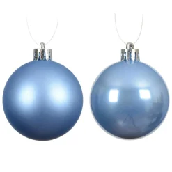 KAEMINGK Lot de 12 boules de Noël (D60 mm) Aravis Bleu Ciel Outlet