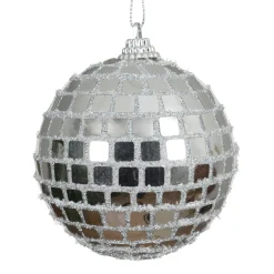 KAEMINGK Lot de 12 boules de Noël (D80 mm) Boule à facette Argent New