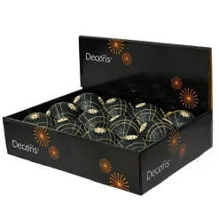 KAEMINGK Lot de 12 boules de Noël (D80 mm) Ciel de cristal et or Bleu nuit Sale
