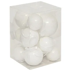 JJA Lot de 14 boules de Noël (D150 mm) Darling Blanc Hot