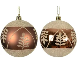 KAEMINGK Lot de 12 boules de Noël (D80 mm) Elégance Brun café