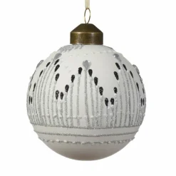 KAEMINGK Lot de 3 boules de Noël (D80 mm) en verre Jac Blanc New