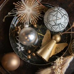 KAEMINGK Lot de 3 boules de Noël (D80 mm) en verre Vril Blanc Best