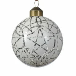 KAEMINGK Lot de 3 boules de Noël (D80 mm) en verre Vril Blanc Best