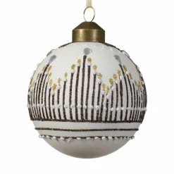KAEMINGK Lot de 3 boules de Noël (D80 mm) en verre Sil Blanc