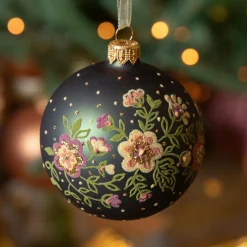 KAEMINGK Lot de 6 boules de Noël (D80 mm) en verre Bouquet Vert sapin Online