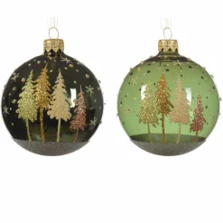 KAEMINGK Lot de 6 boules de Noël (D80 mm) en verre Pia Vert sapin Online