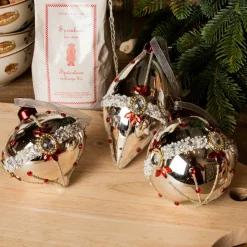 KAEMINGK Lot de 3 boules de Noël (D80 mm) en verre Ornéla Argent