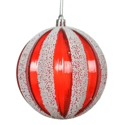 KAEMINGK Lot de 12 boules de Noël (D80 mm) Fantasia perlées et blanc Rouge New
