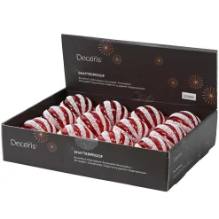 KAEMINGK Lot de 12 boules de Noël (D100 mm) Fantasia perlées et blanc Rouge Best