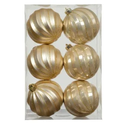 KAEMINGK Lot de 6 boules de Noël (D80 mm) Glam chic Perle Outlet