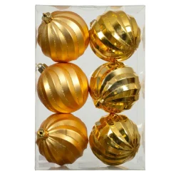 KAEMINGK Lot de 6 boules de Noël (D80 mm) Glam chic Or Online