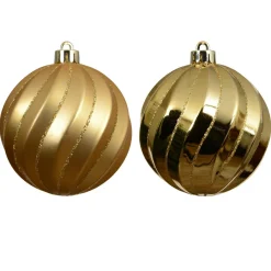 KAEMINGK Lot de 6 boules de Noël (D80 mm) Glam chic Or Online
