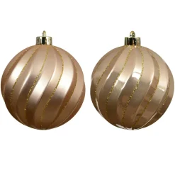 KAEMINGK Lot de 6 boules de Noël (D80 mm) Glam chic Pêche Sale