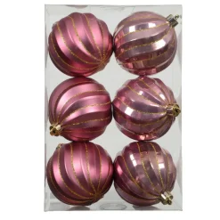 KAEMINGK Lot de 6 boules de Noël (D80 mm) Glam chic Rose Sale