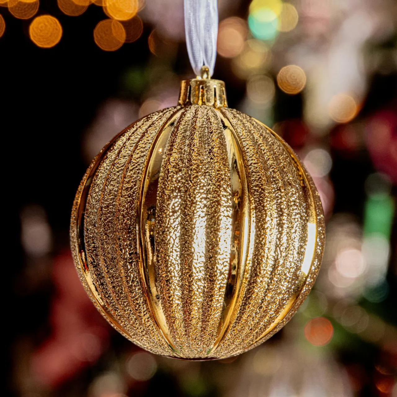 KAEMINGK Lot de 6 boules de Noël (D80 mm) Glitter Or
