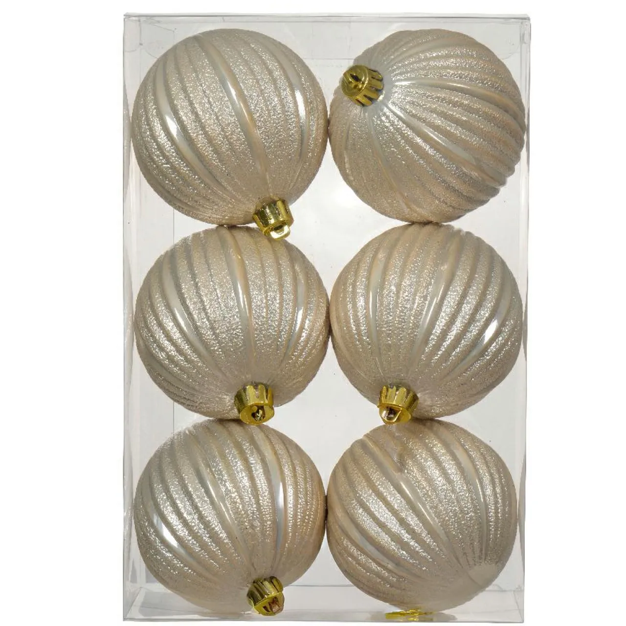 KAEMINGK Lot de 6 boules de Noël (D80 mm) Glitter Perle Online