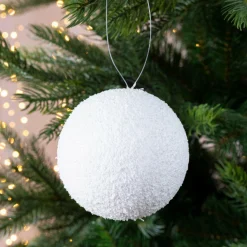 KAEMINGK Lot de 6 boules de Noël (D80 mm) Loula Blanc New