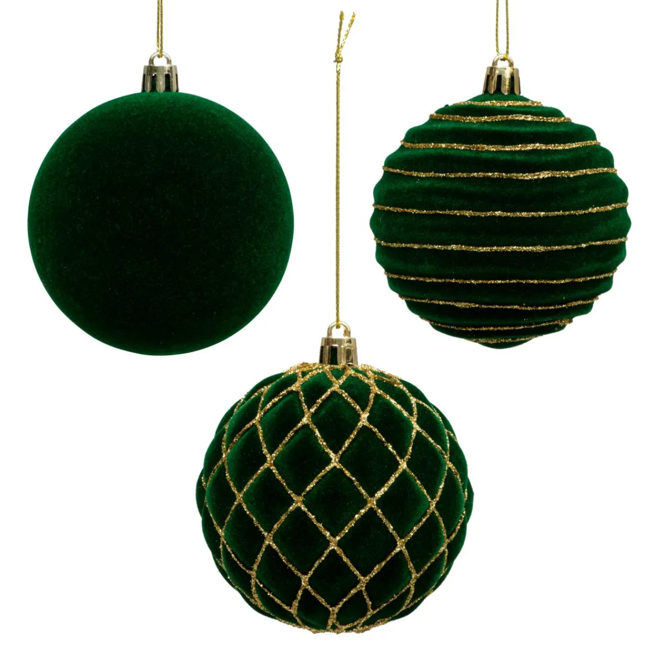 JJA Lot de 9 boules de Noël (D80 mm) Muswell et vert sapin Bordeaux Online
