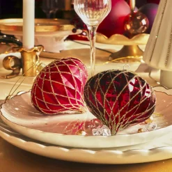 KAEMINGK Lot de 12 boules de Noël (D80 mm) Natale Prezioso Bordeaux New