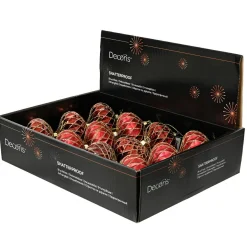 KAEMINGK Lot de 12 boules de Noël (D80 mm) Natale Prezioso Bordeaux New