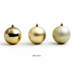 EMINZA Lot de 30 boules de Noël (D80 mm) New Alpine Or