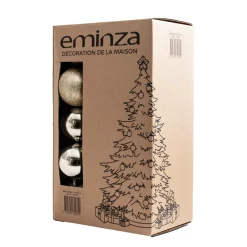 EMINZA Lot de 30 boules de Noël (D80 mm) New Alpine Perle Best
