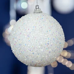 KAEMINGK Lot de 12 boules de Noël (D80 mm) Sequins pailletés Blanc Online