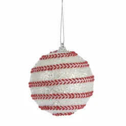 KOOPMAN Lot de 12 boules de Noël (D80 mm) Venusa Rouge Outlet