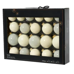 KAEMINGK Lot de 21 boules de Noël en verre Assorties Cristal Blanc laine Discount