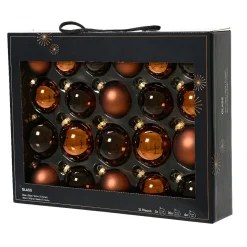 KAEMINGK Lot de 21 boules de Noël en verre Assorties Cristal Brun café New