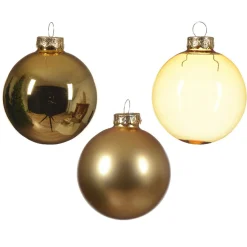 KAEMINGK Lot de 21 boules de Noël en verre Assties Cristal Or Clearance