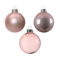 KAEMINGK Lot de 21 boules de Noël en verre Assorties Cristal Rose poudré Online