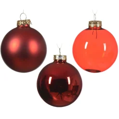 KAEMINGK Lot de 21 boules de Noël en verre Assorties Cristal Rouge Outlet