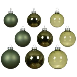 KAEMINGK Lot de 21 boules de Noël en verre Assorties Cristal Vert romarin Best