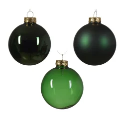 KAEMINGK Lot de 21 boules de Noël en verre Assorties Cristal Vert sapin Clearance