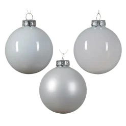 KAEMINGK Lot de 21 boules de Noël en verre Assorties Cristal d'hiver Blanc