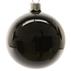 KAEMINGK Lot de 4 boules de Noël en verre (D100 mm) Arctique brillante Noir Hot