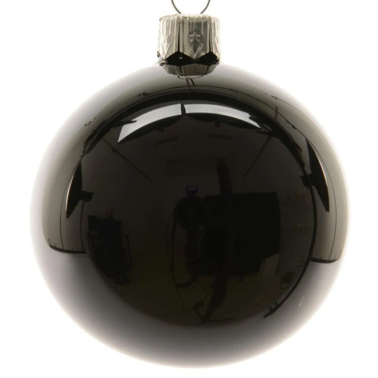 KAEMINGK Lot de 4 boules de Noël en verre (D100 mm) Arctique brillante Noir Hot