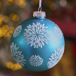 KAEMINGK Lot de 12 Boules de Noël en verre (D100 mm) Eclats célestes Bleu pétillant Best