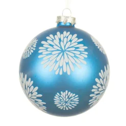 KAEMINGK Lot de 12 Boules de Noël en verre (D100 mm) Eclats célestes Bleu pétillant Best