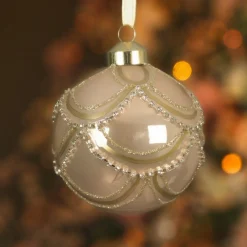 KAEMINGK Lot de 2 boules de Noël en verre (D80 mm) Princesse Perle Hot