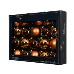 KAEMINGK Lot de 21 boules de Noël en verre (D60 à 75 mm) Assorties Cristal Cognac Hot