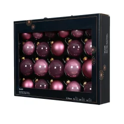 KAEMINGK Lot de 21 boules de Noël en verre (D60 à 75 mm) Assorties Cristal Rose Hot