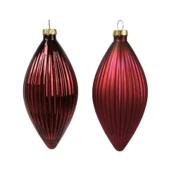 KAEMINGK Lot de 3 boules de Noël en verre (D60 mm) Goutte précieuse Bordeaux New